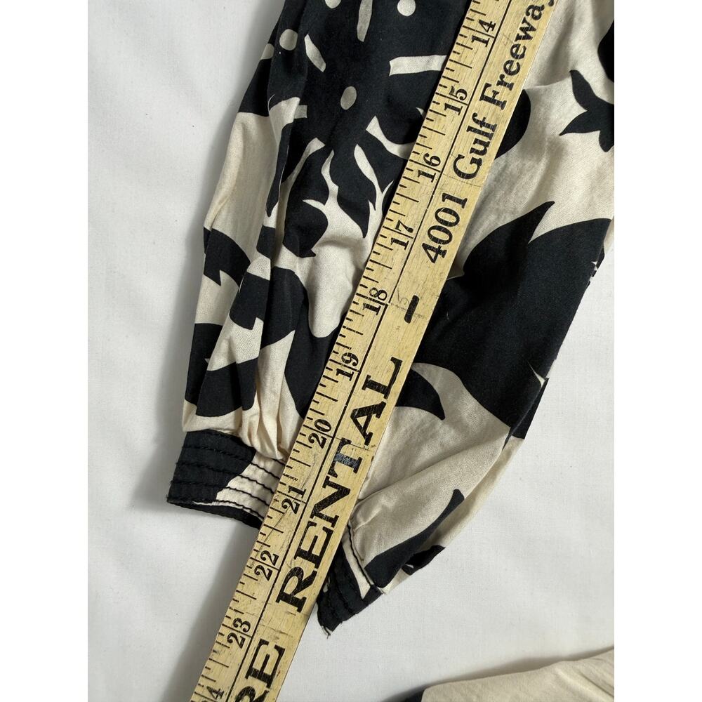 Zara Black Ecru Printed Belted Maxi Dress Ruffle Hem Size XS - Picture 14 of 16